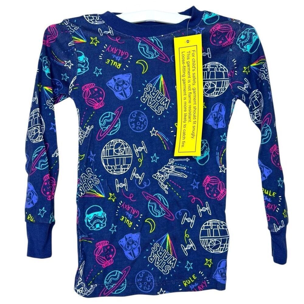 NEW Star Wars x Spotted Zebra Toddler Pajamas 2-Piece 3T Blue Galaxy Print